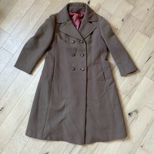 Vintage Brown Double-Breasted Trench Coat